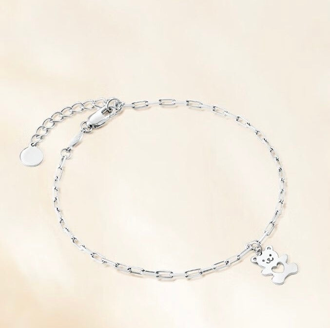 Love Bear Paperclip Chain Bracelet