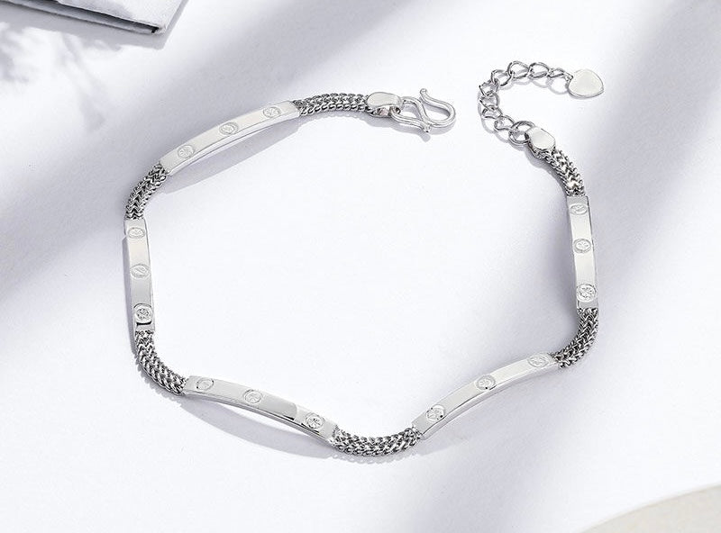 Love Screw Panel Bangle & Chain Bracelet