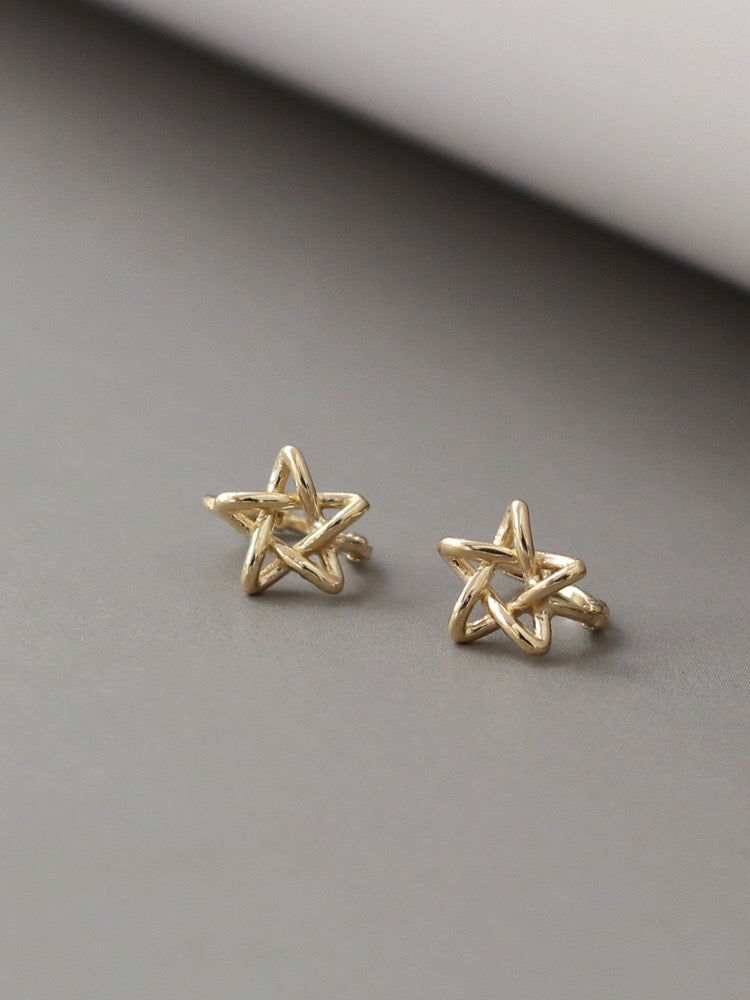 Origami Star Huggie Hoops