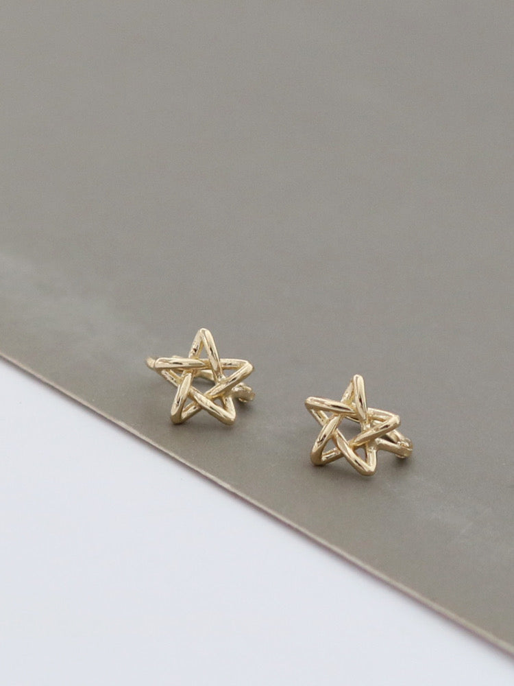 Origami Star Huggie Hoops