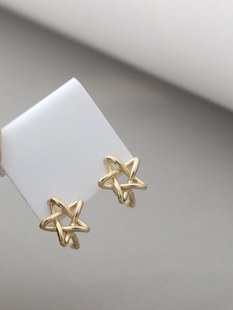 Origami Star Huggie Hoops