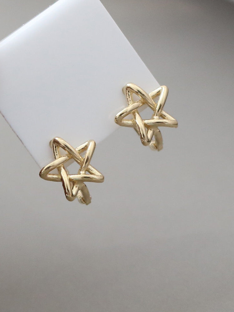 Origami Star Huggie Hoops