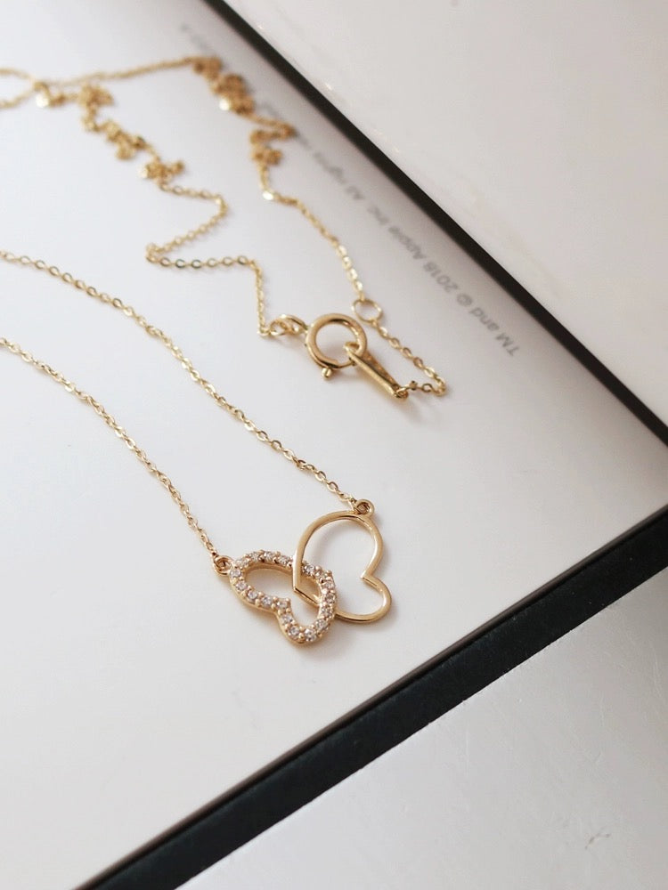 Intertwined Butterfly Hearts Necklace