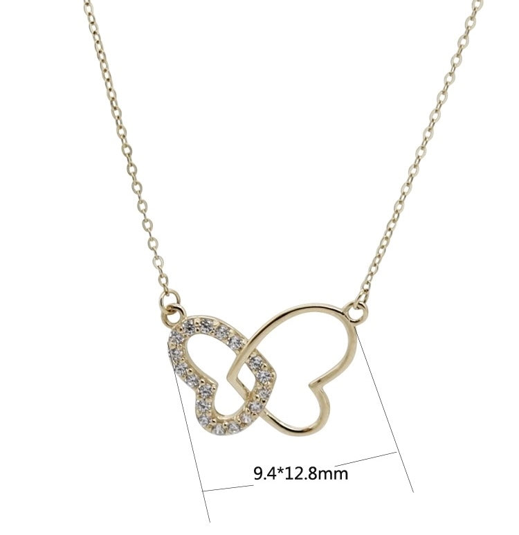 Intertwined Butterfly Hearts Necklace