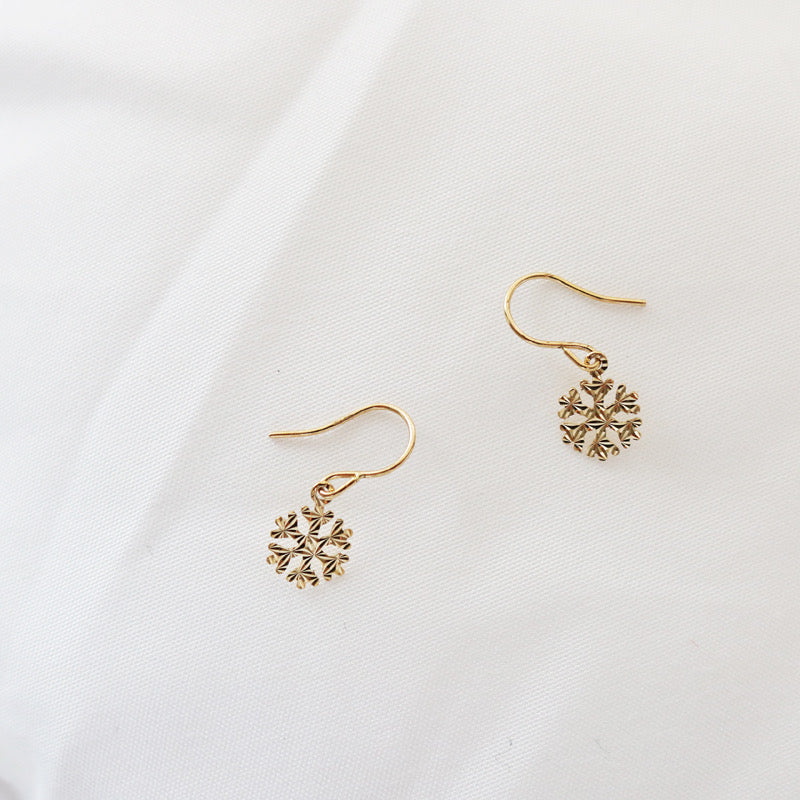 Mirrored Snowflake Hook Earrings