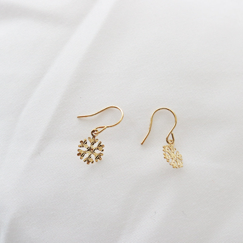 Mirrored Snowflake Hook Earrings