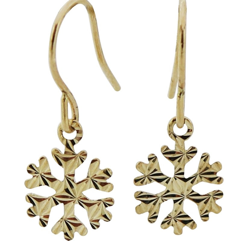 Mirrored Snowflake Hook Earrings