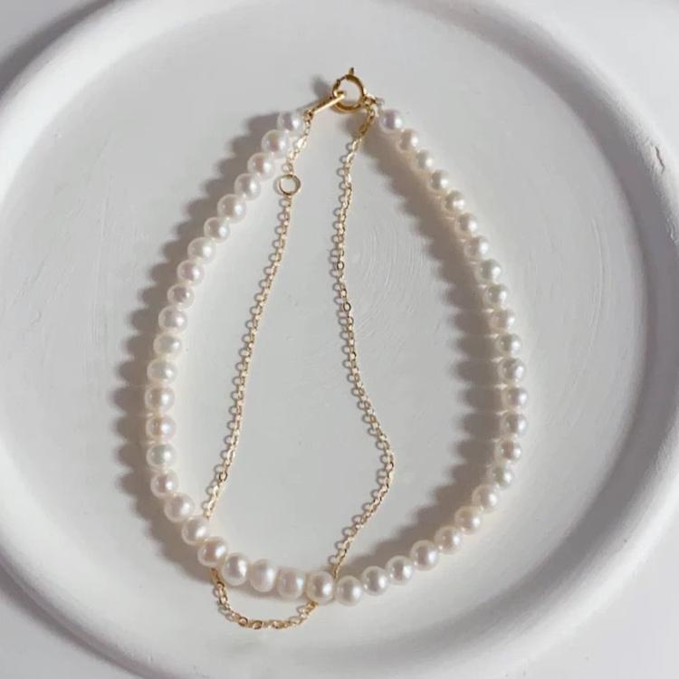 Pearl & Chain Duo Bracelet