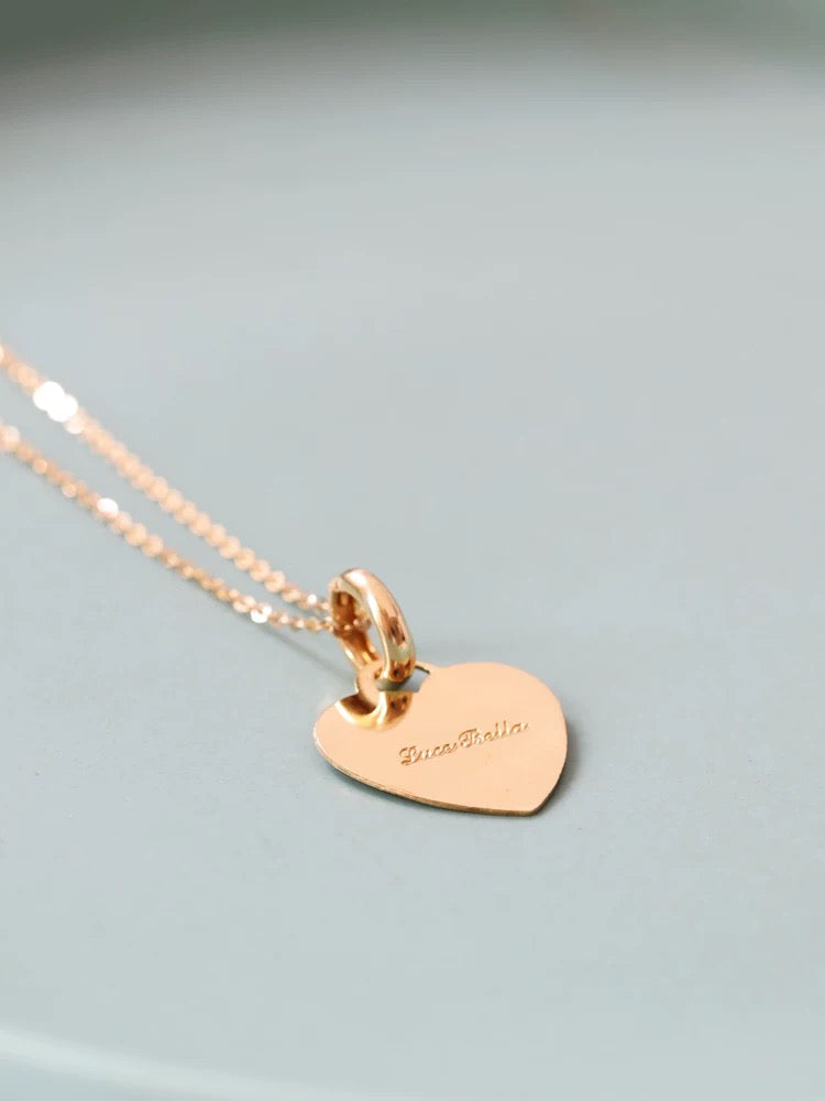 Bella Heart Plate Charm Necklace