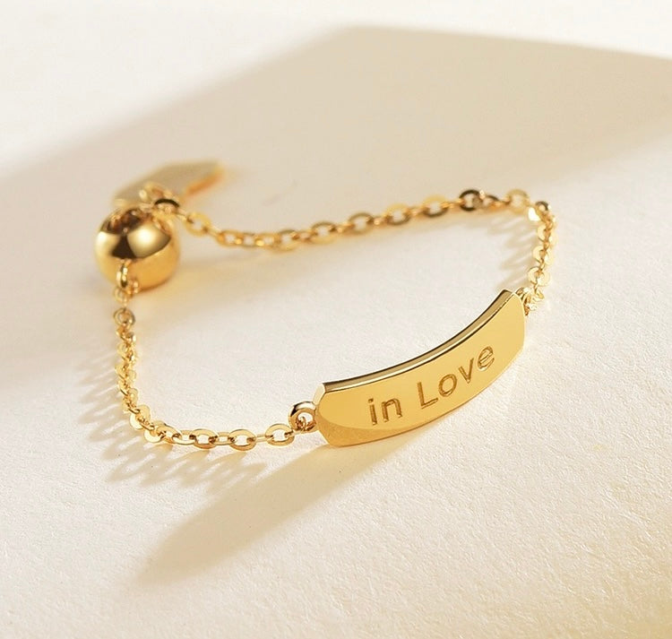 'in Love" Plate Chain Ring