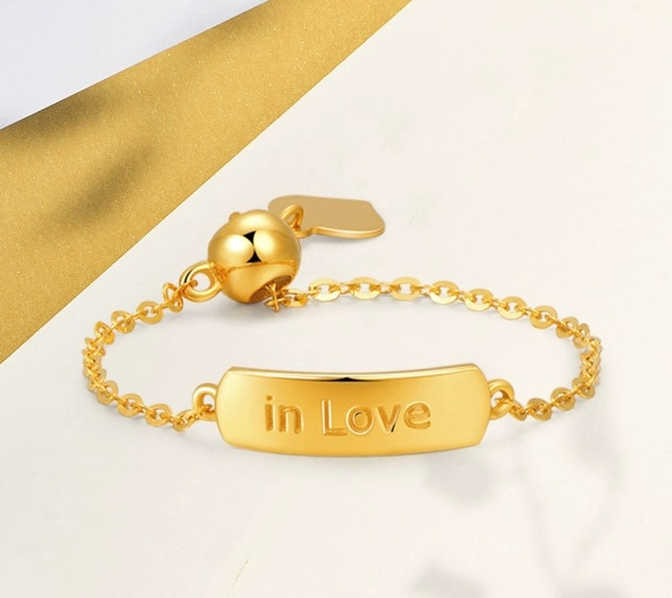 'in Love" Plate Chain Ring