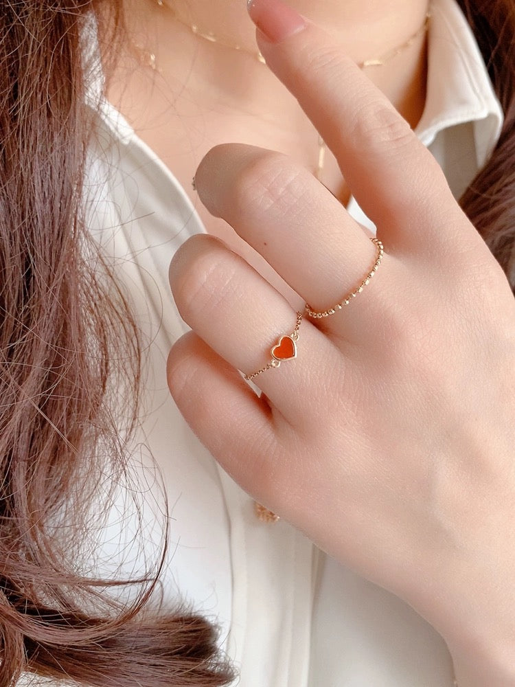 Petite Jelly Heart Chain Ring