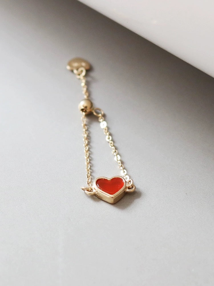 Petite Jelly Heart Chain Ring