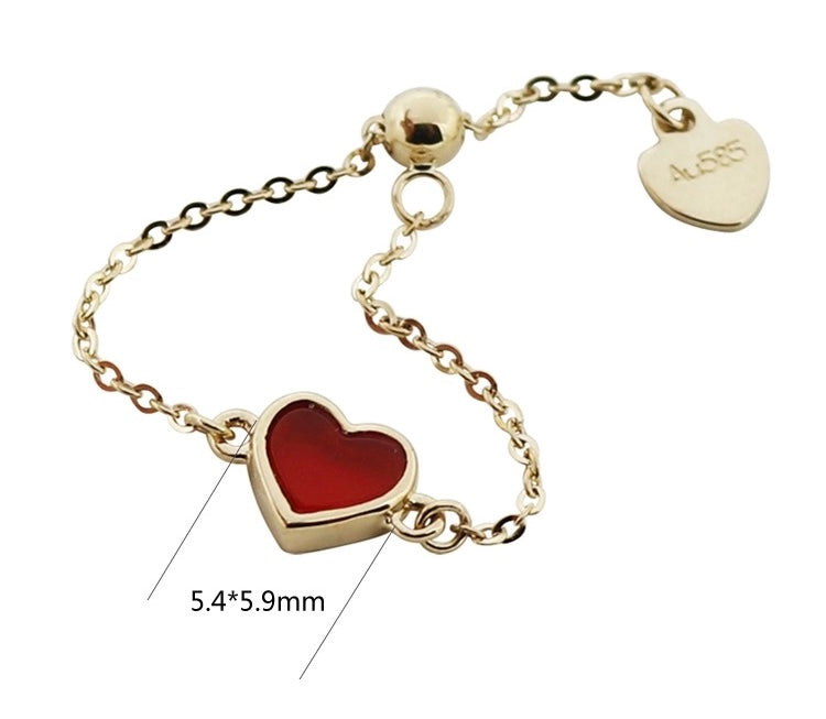 Petite Jelly Heart Chain Ring