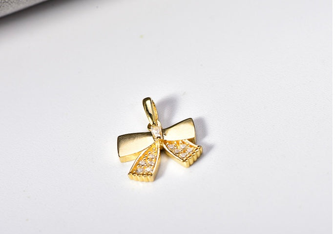 Fancy Hair Bow Charm Necklace