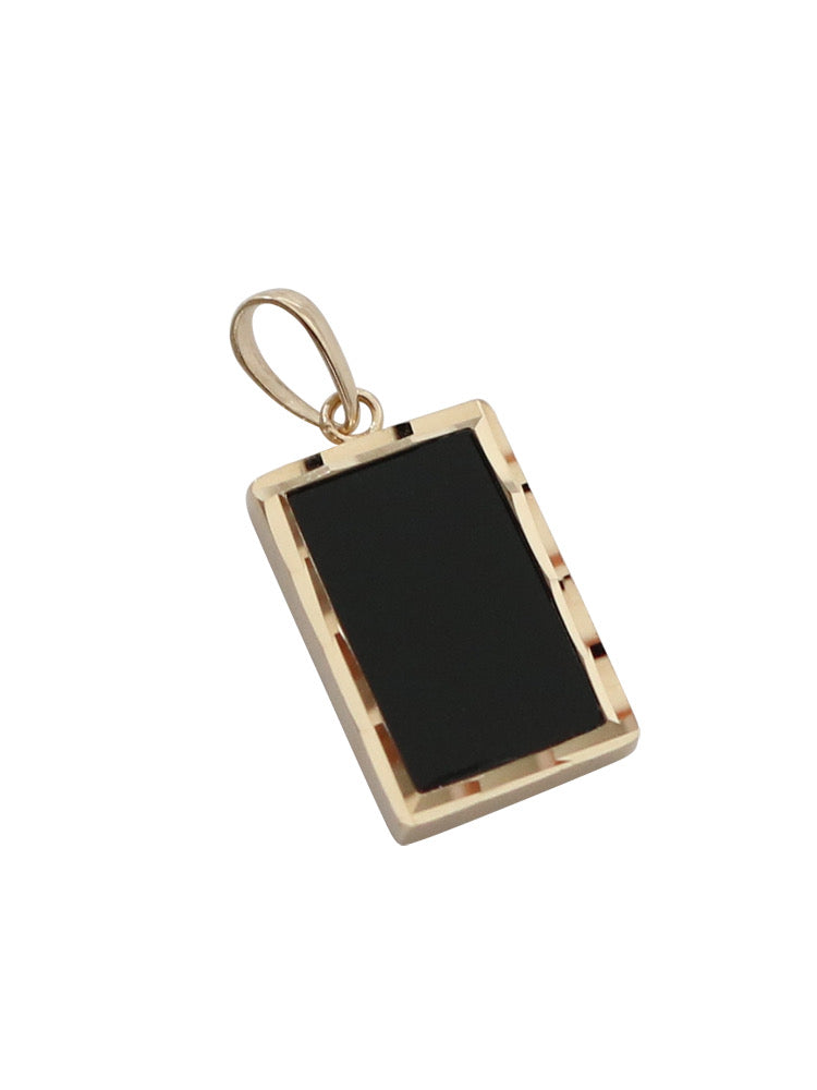 Black Rectangle Charm Pendant