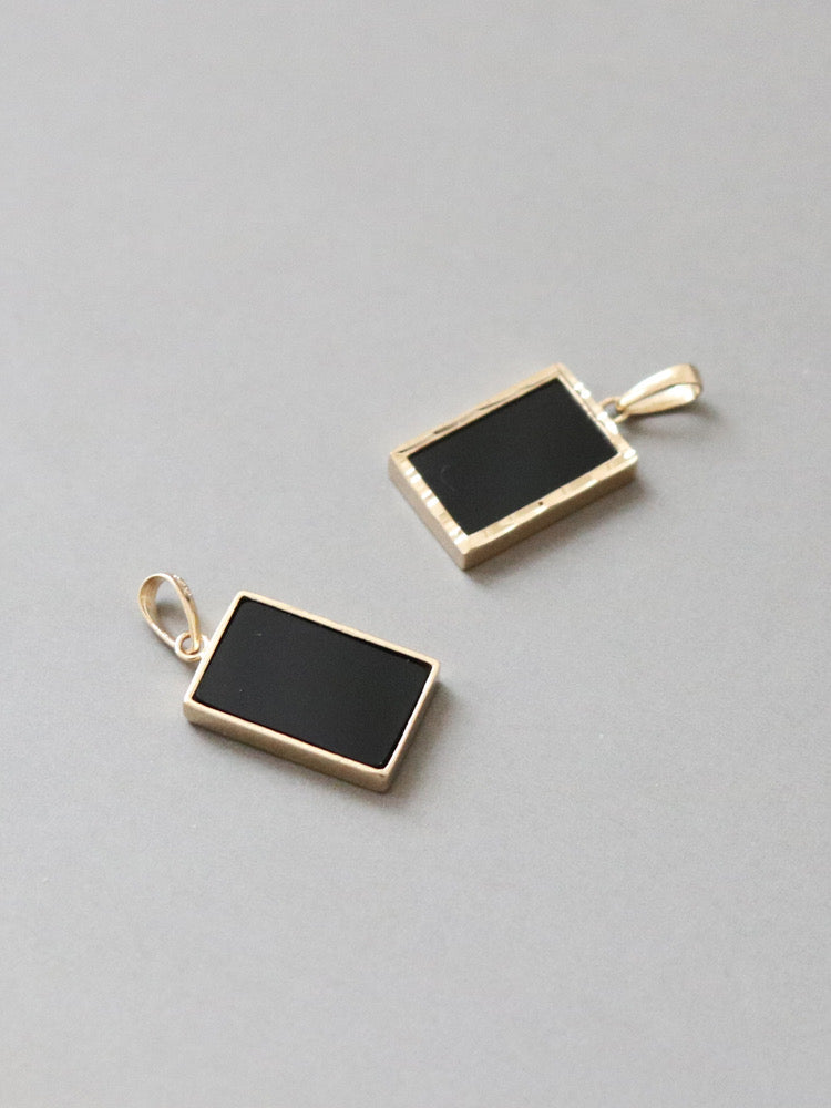 Black Rectangle Charm Pendant