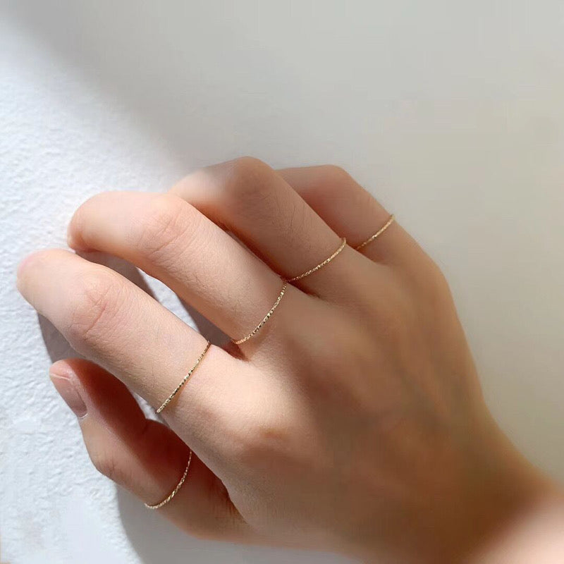 Slim Dimpled Stackable Ring