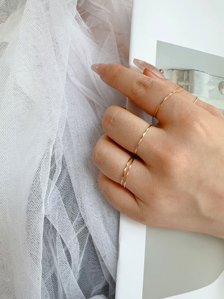 Mirror Cut Fine Stackable Ring