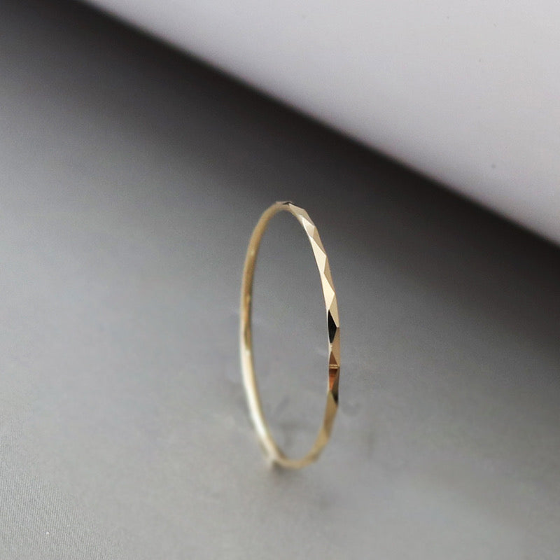 Mirror Cut Fine Stackable Ring