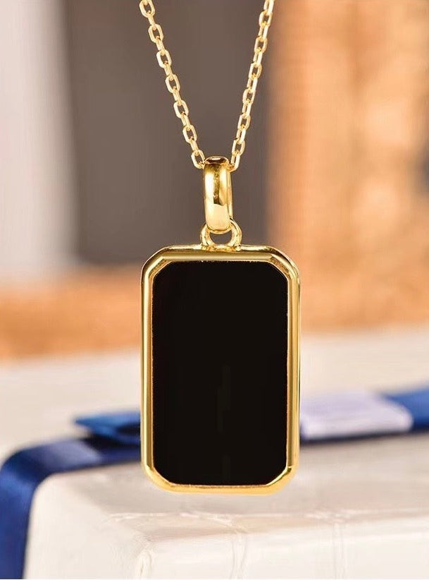 Black Mirror Charm Necklace