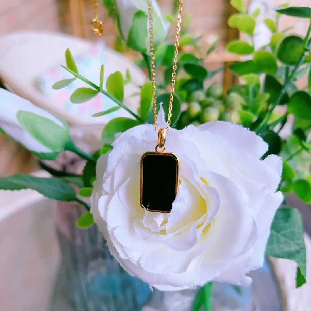 Black Mirror Charm Necklace