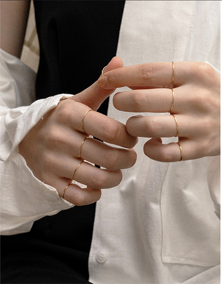 Plain Slim Band Stackable Ring