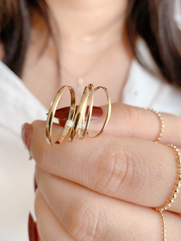 Plain Slim Band Stackable Ring