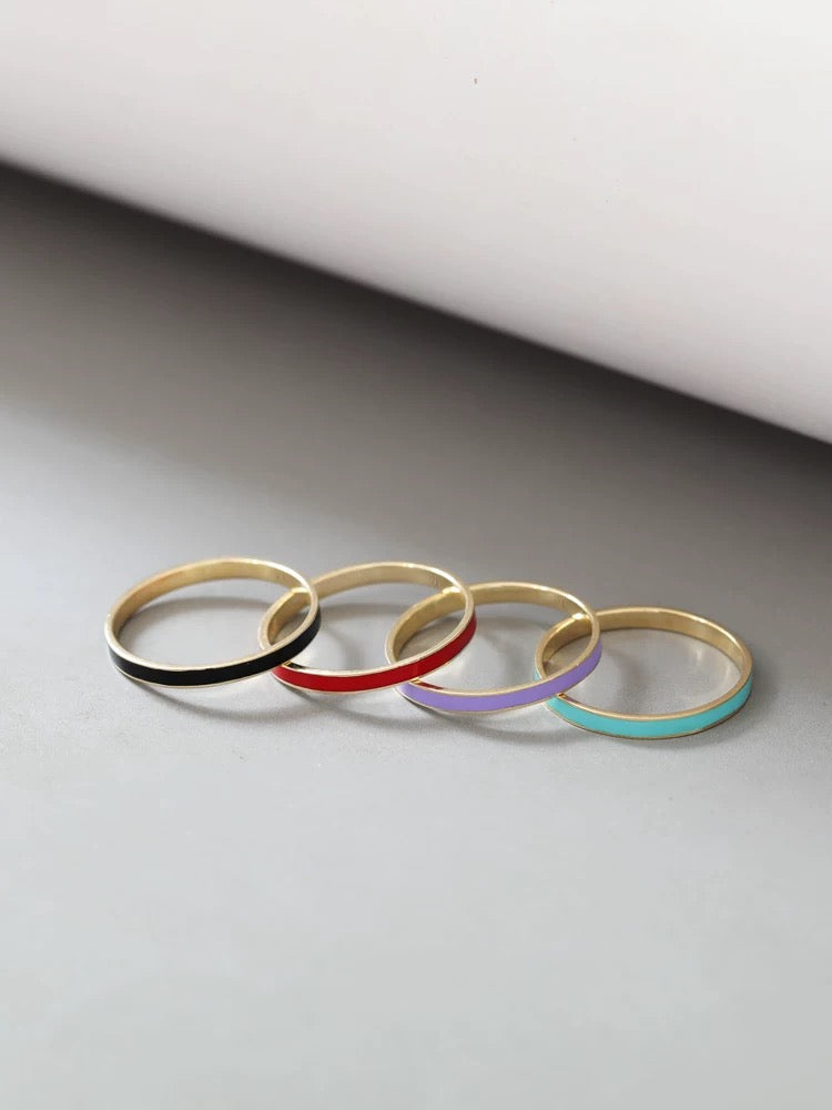 Colored Band Stackable Ring