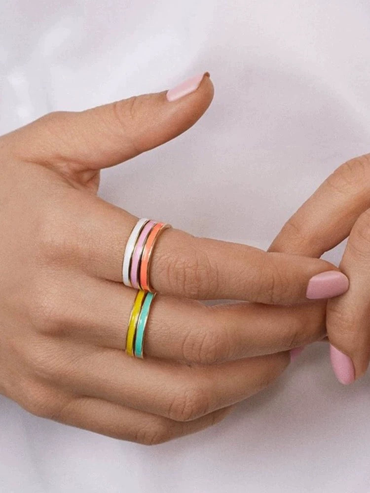 Colored Band Stackable Ring