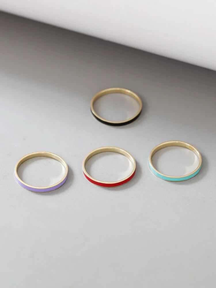 Colored Band Stackable Ring