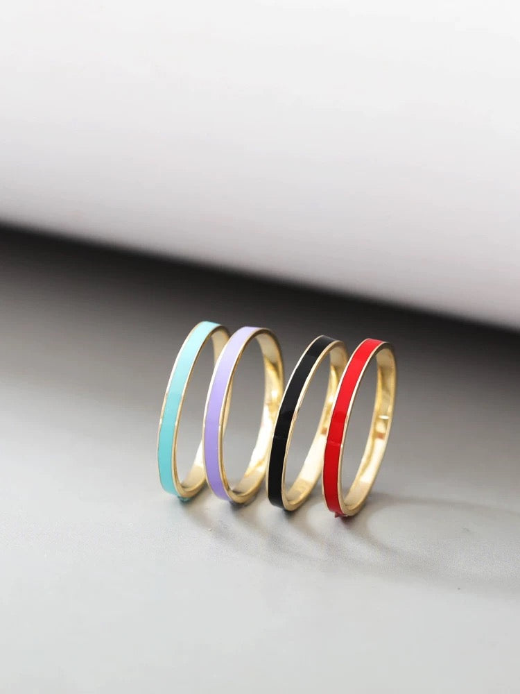 Colored Band Stackable Ring