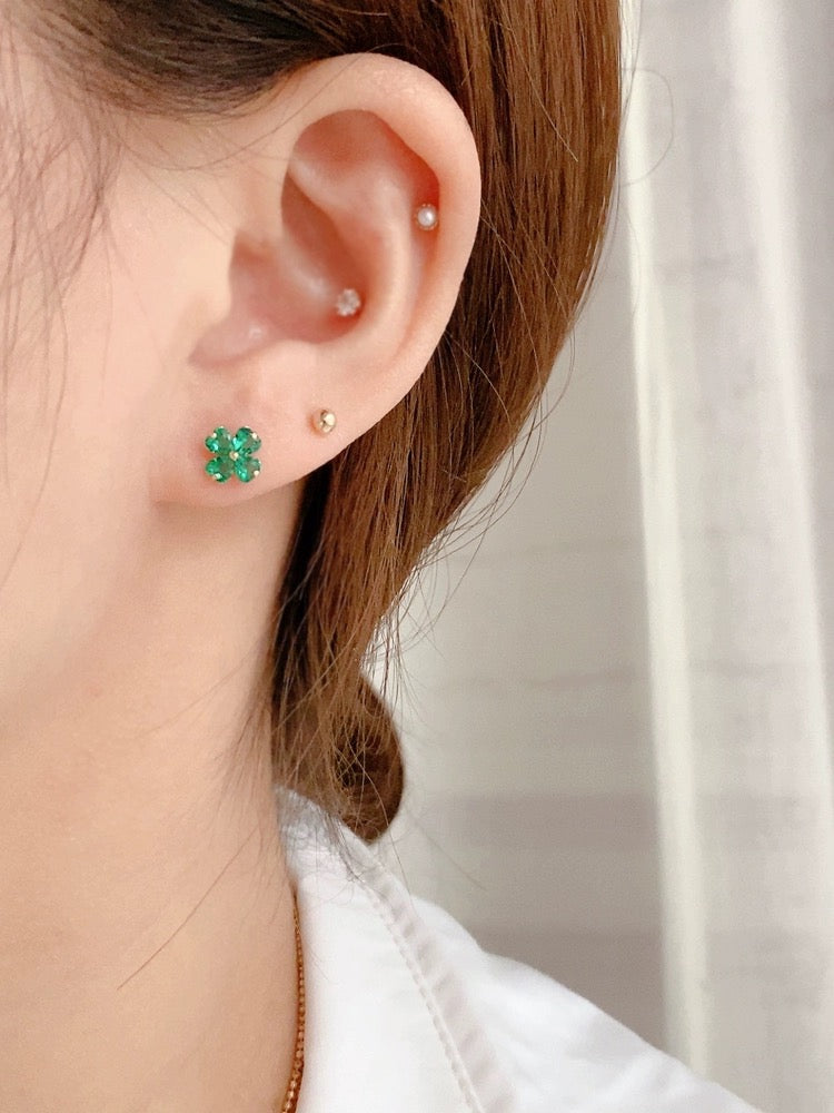 Mini Crystal Clover Stud Earrings