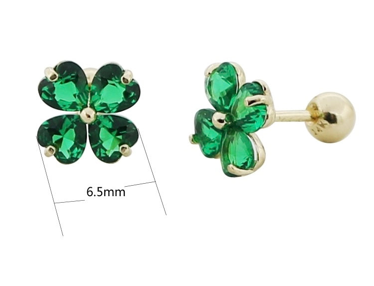 Mini Crystal Clover Stud Earrings