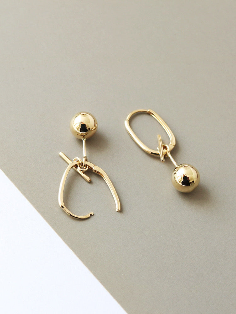 Balanced Dome Oval Hoop Earrings