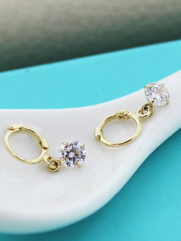 Moissanite Stone Huggie Hoops