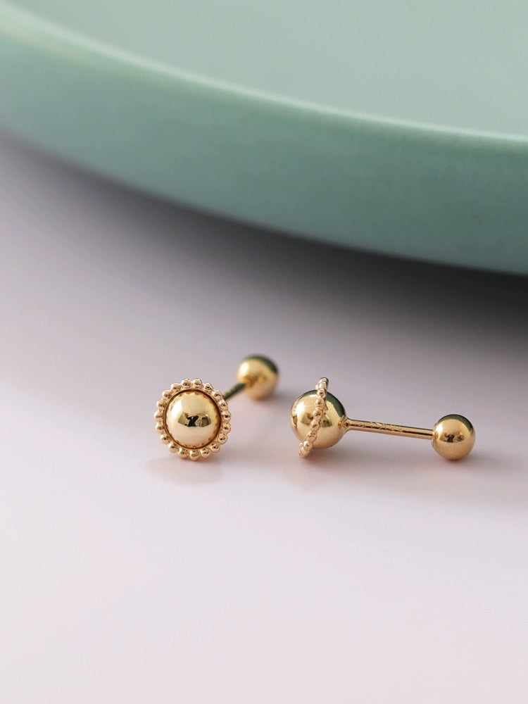 Beaded Saturn Stud Earrings