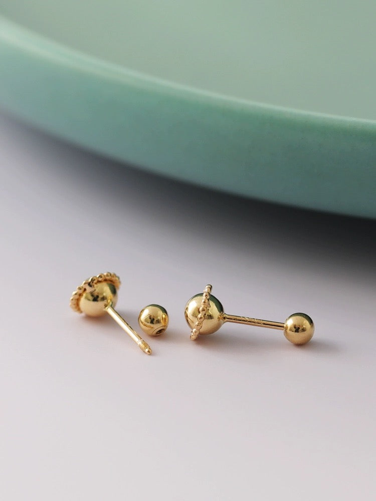 Beaded Saturn Stud Earrings