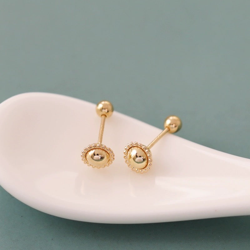 Beaded Saturn Stud Earrings