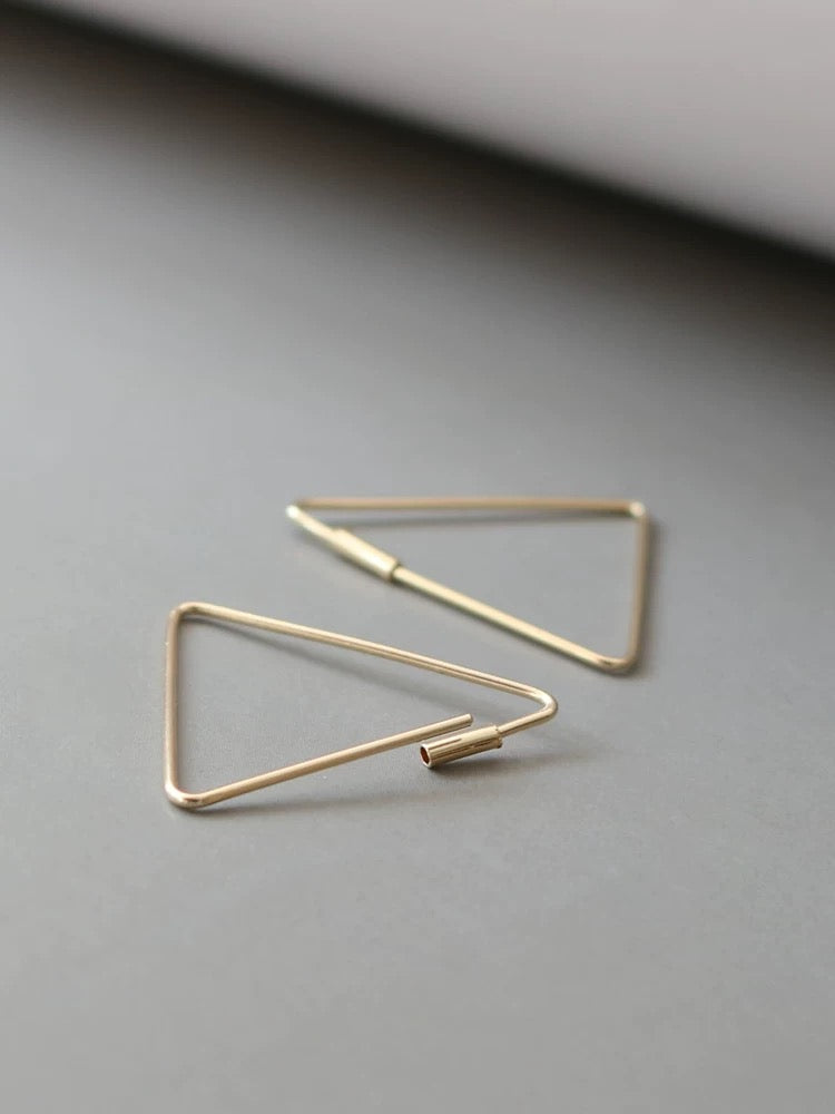 Fine Triangle Hoop Earrings