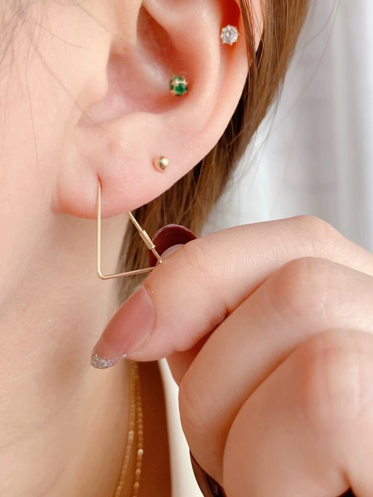 Fine Triangle Hoop Earrings