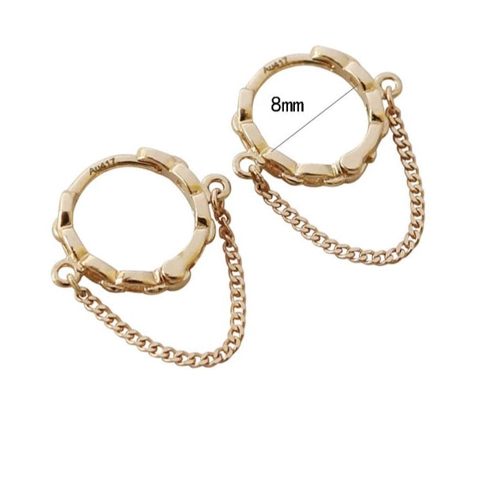 Cable & Chain Huggie Hoops