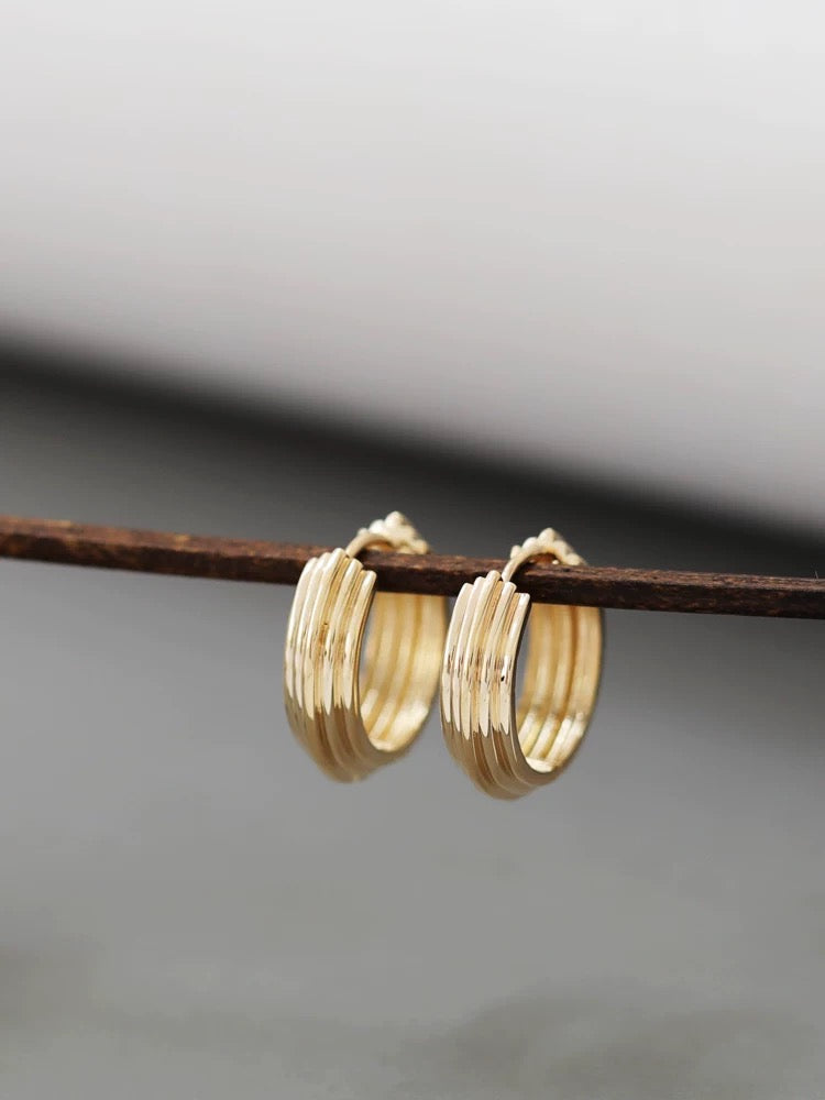 Multi Coil Rings Hoop Earrings