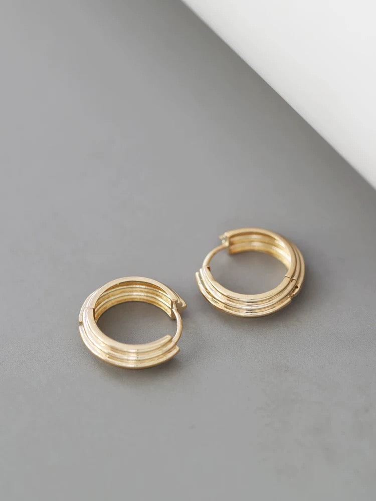 Multi Coil Rings Hoop Earrings