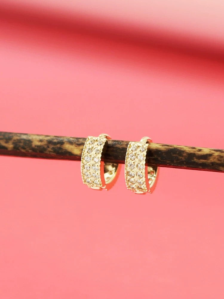 Classical Pave Huggie Hoops