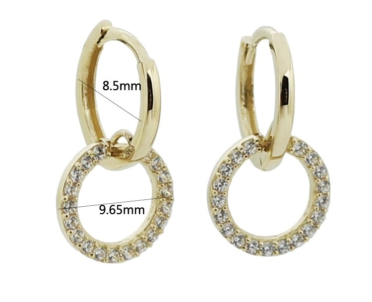 Pave Ring Huggie Hoops