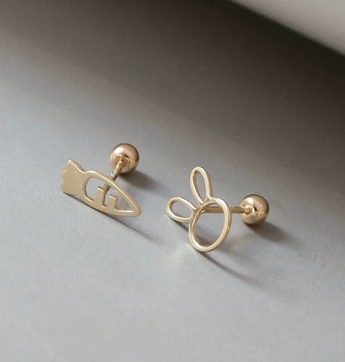 Bunny & Carrot Stud Earrings