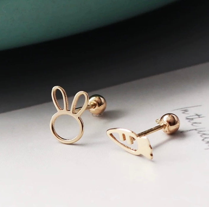 Bunny & Carrot Stud Earrings