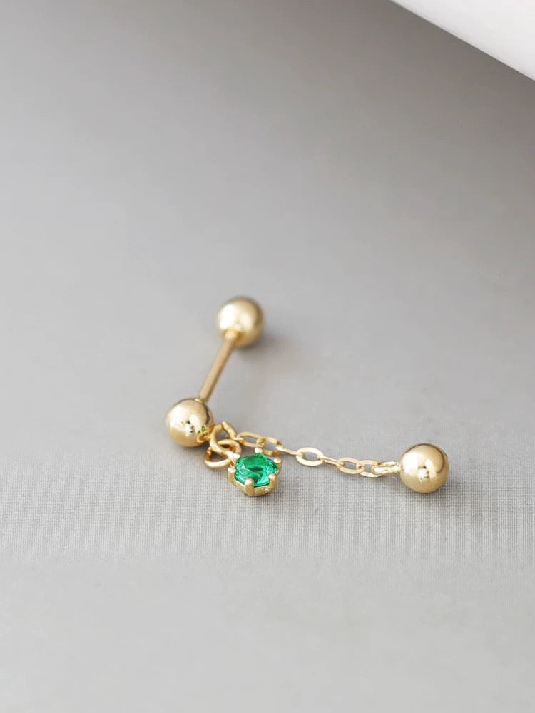 Asymmetric Ivy Chains Stud Earrings