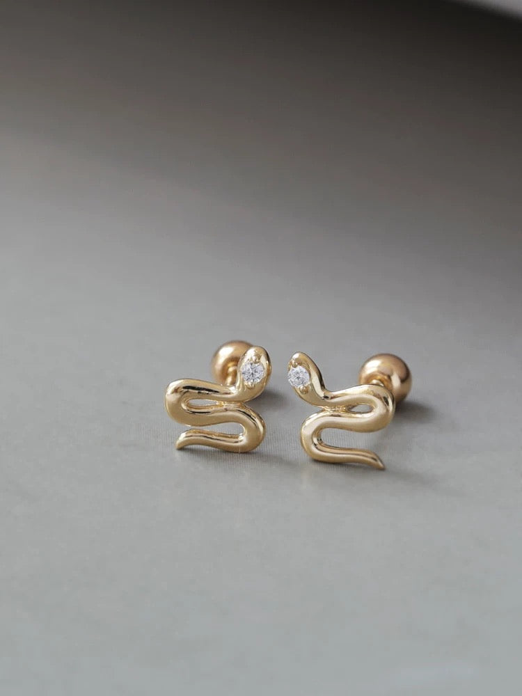 Wavy Snake Stud Earrings